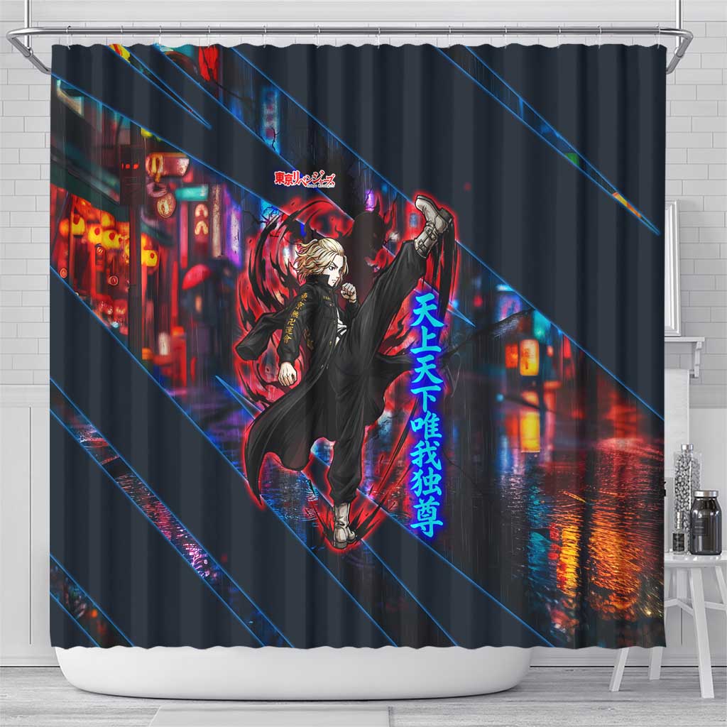 Sano Manjiro Mikey Shower Curtain Neon Tokyo Gang Aesthetic Style