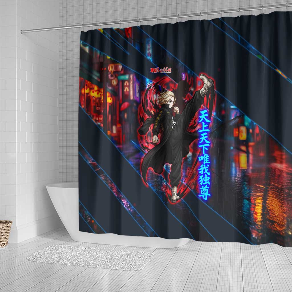 Sano Manjiro Mikey Shower Curtain Neon Tokyo Gang Aesthetic Style