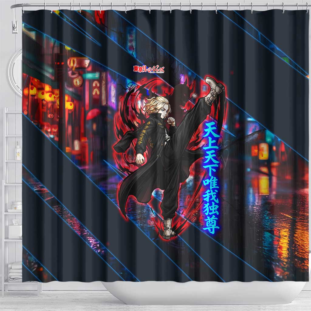 Sano Manjiro Mikey Shower Curtain Neon Tokyo Gang Aesthetic Style