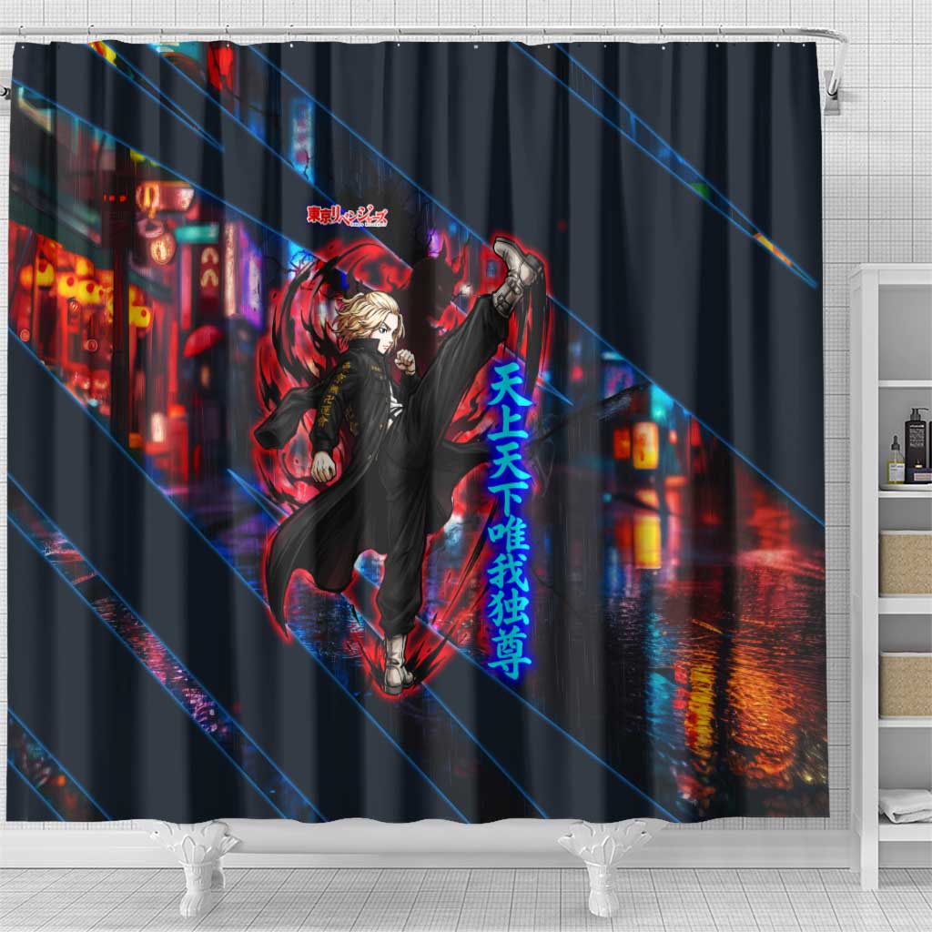 Sano Manjiro Mikey Shower Curtain Neon Tokyo Gang Aesthetic Style