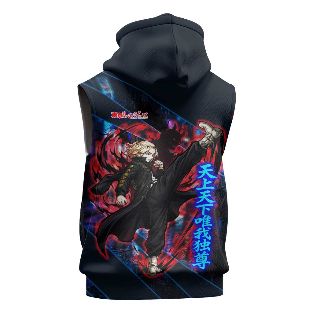 Sano Manjiro Mikey Sleeveless Hoodie Neon Tokyo Gang Aesthetic Style