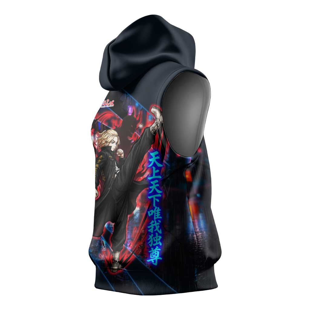 Sano Manjiro Mikey Sleeveless Hoodie Neon Tokyo Gang Aesthetic Style