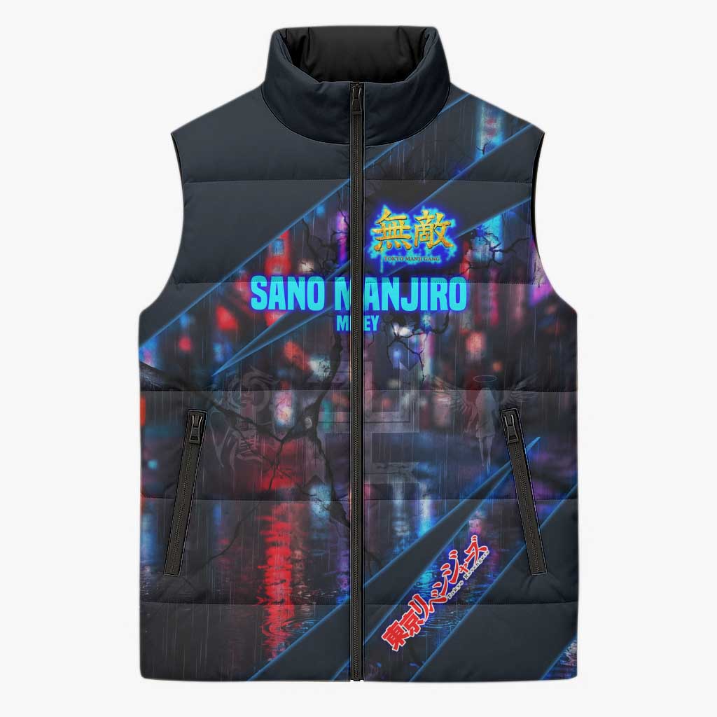 Sano Manjiro Mikey Sleeveless Puffer Jacket Neon Tokyo Gang Aesthetic Style