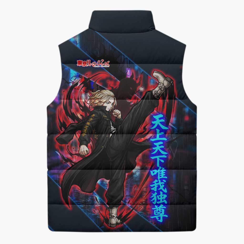 Sano Manjiro Mikey Sleeveless Puffer Jacket Neon Tokyo Gang Aesthetic Style