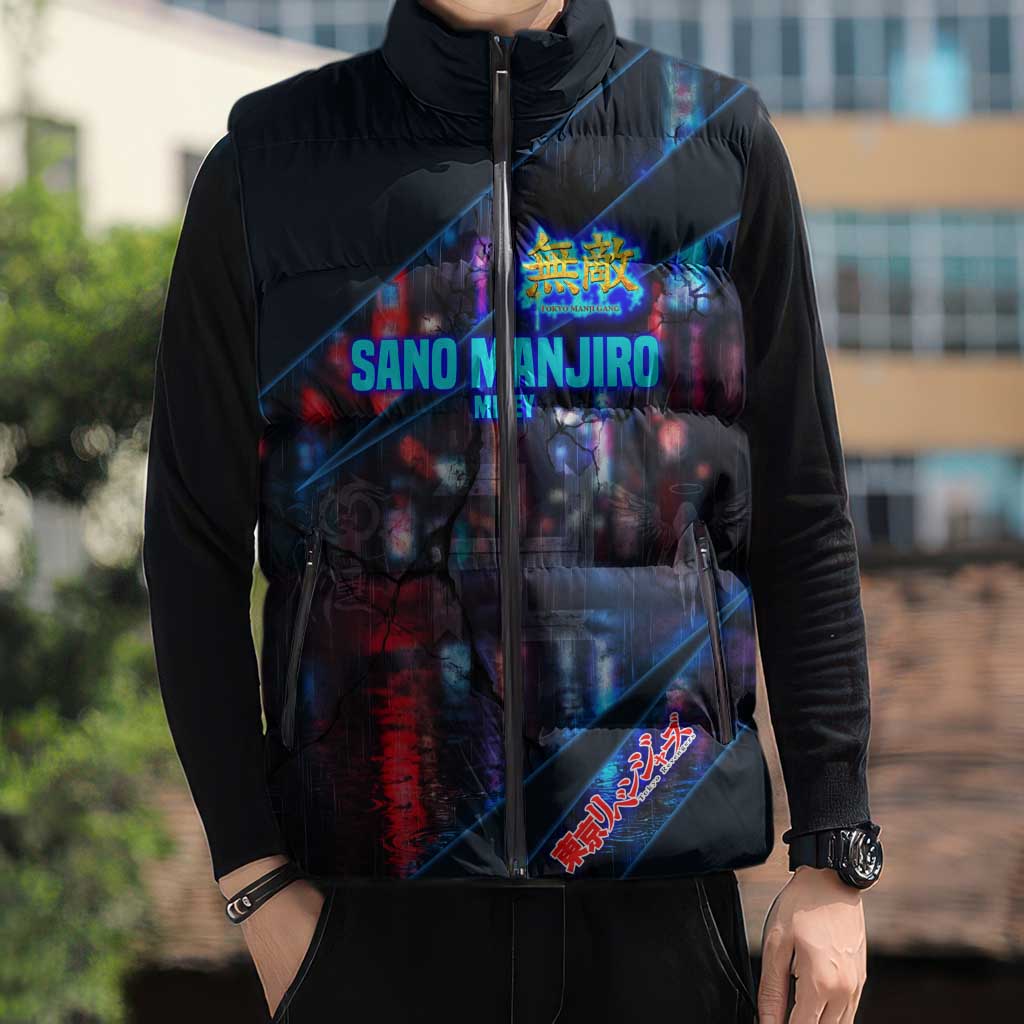 Sano Manjiro Mikey Sleeveless Puffer Jacket Neon Tokyo Gang Aesthetic Style