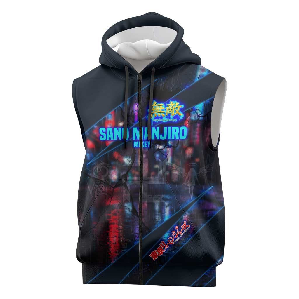 Sano Manjiro Mikey Sleeveless Zip Hoodie Neon Tokyo Gang Aesthetic Style