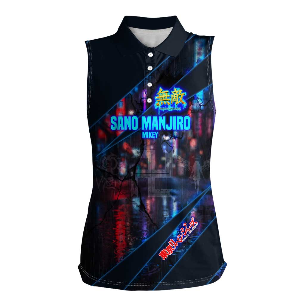 Sano Manjiro Mikey Women Sleeveless Polo Shirt Neon Tokyo Gang Aesthetic Style