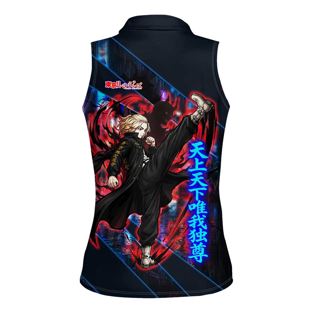 Sano Manjiro Mikey Women Sleeveless Polo Shirt Neon Tokyo Gang Aesthetic Style
