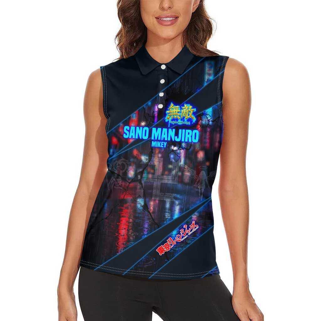 Sano Manjiro Mikey Women Sleeveless Polo Shirt Neon Tokyo Gang Aesthetic Style