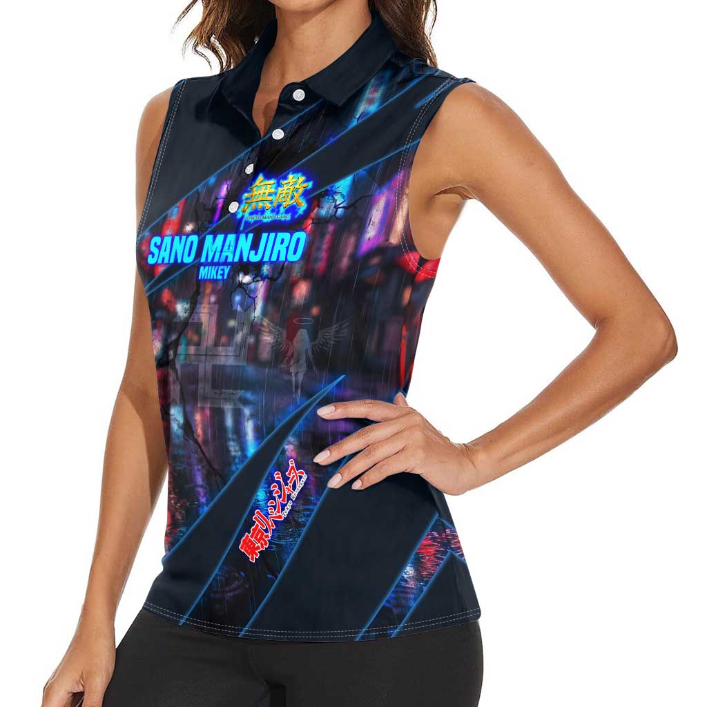 Sano Manjiro Mikey Women Sleeveless Polo Shirt Neon Tokyo Gang Aesthetic Style