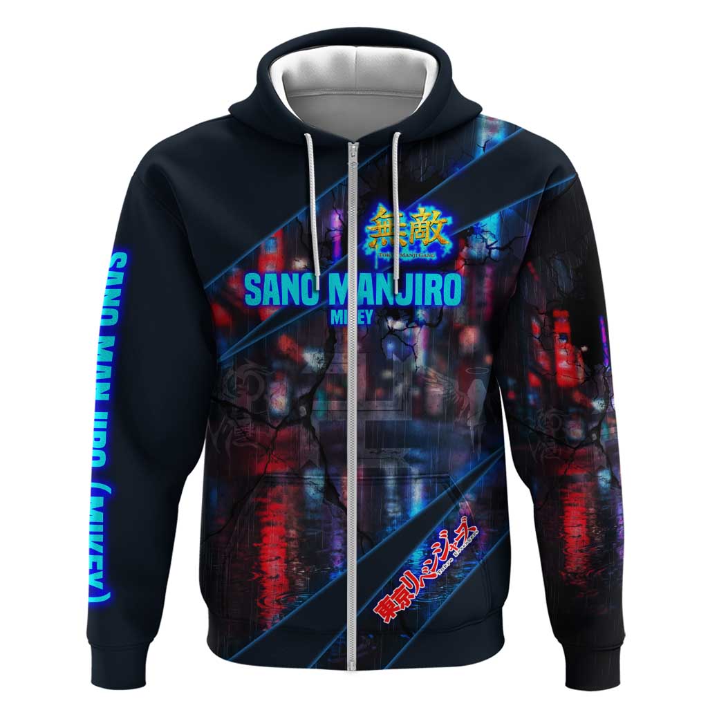 Sano Manjiro Mikey Zip Hoodie Neon Tokyo Gang Aesthetic Style