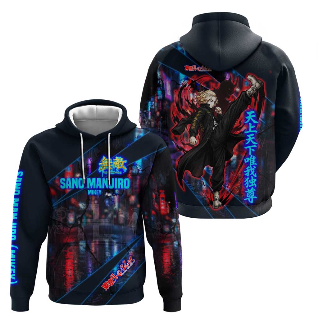 Sano Manjiro Mikey Zip Hoodie Neon Tokyo Gang Aesthetic Style