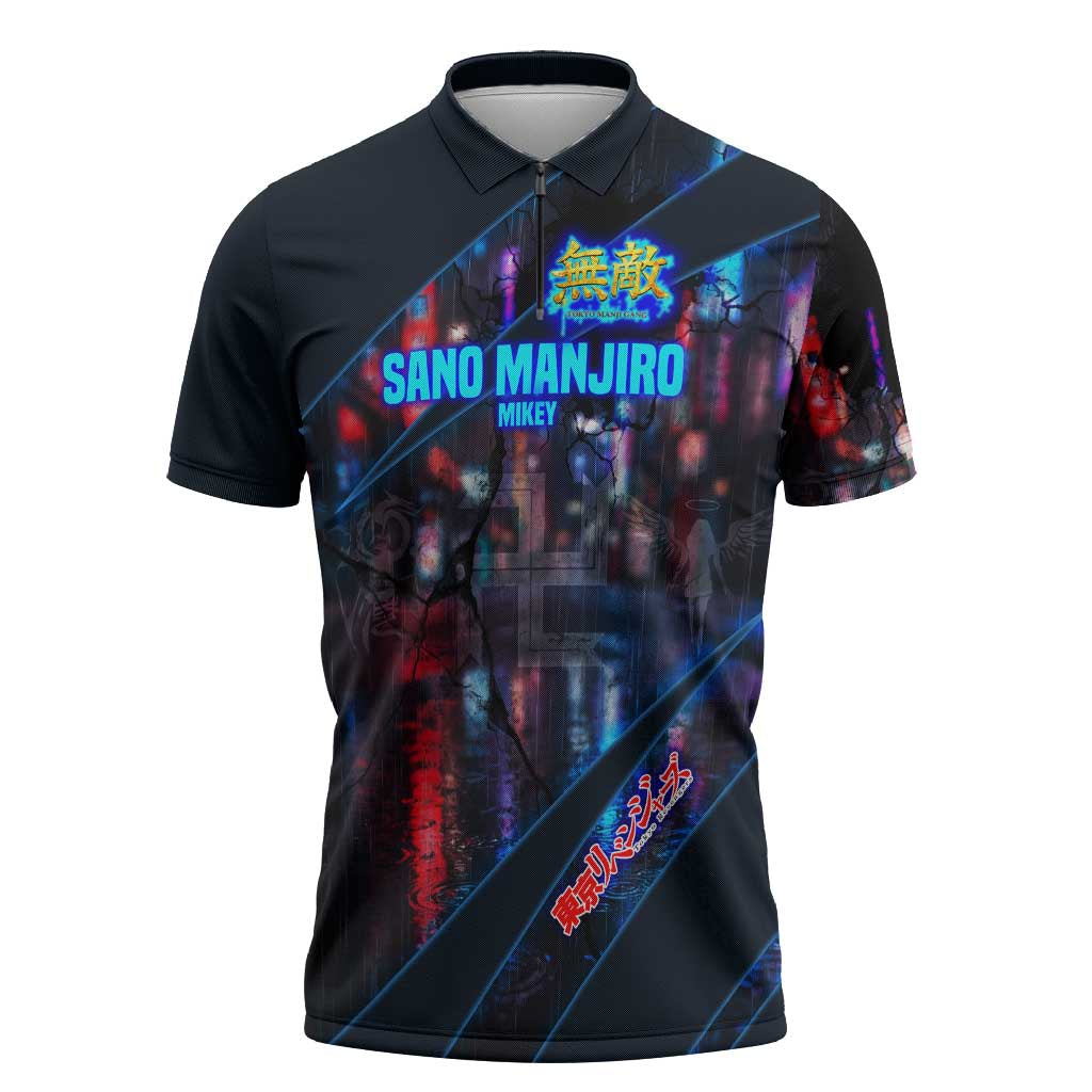 Sano Manjiro Mikey Zipper Polo Shirt Neon Tokyo Gang Aesthetic Style