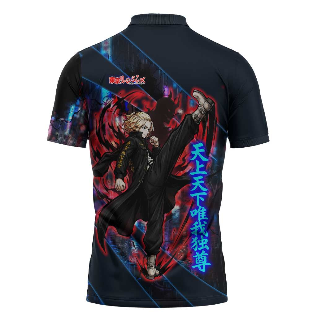 Sano Manjiro Mikey Zipper Polo Shirt Neon Tokyo Gang Aesthetic Style