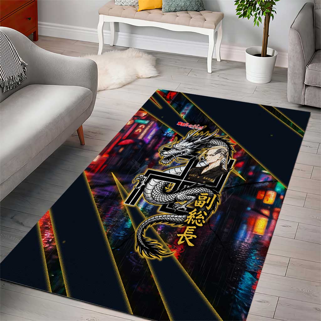 Ryuguji Ken Draken Area Rug Neon Dragon Yakuza Art Style