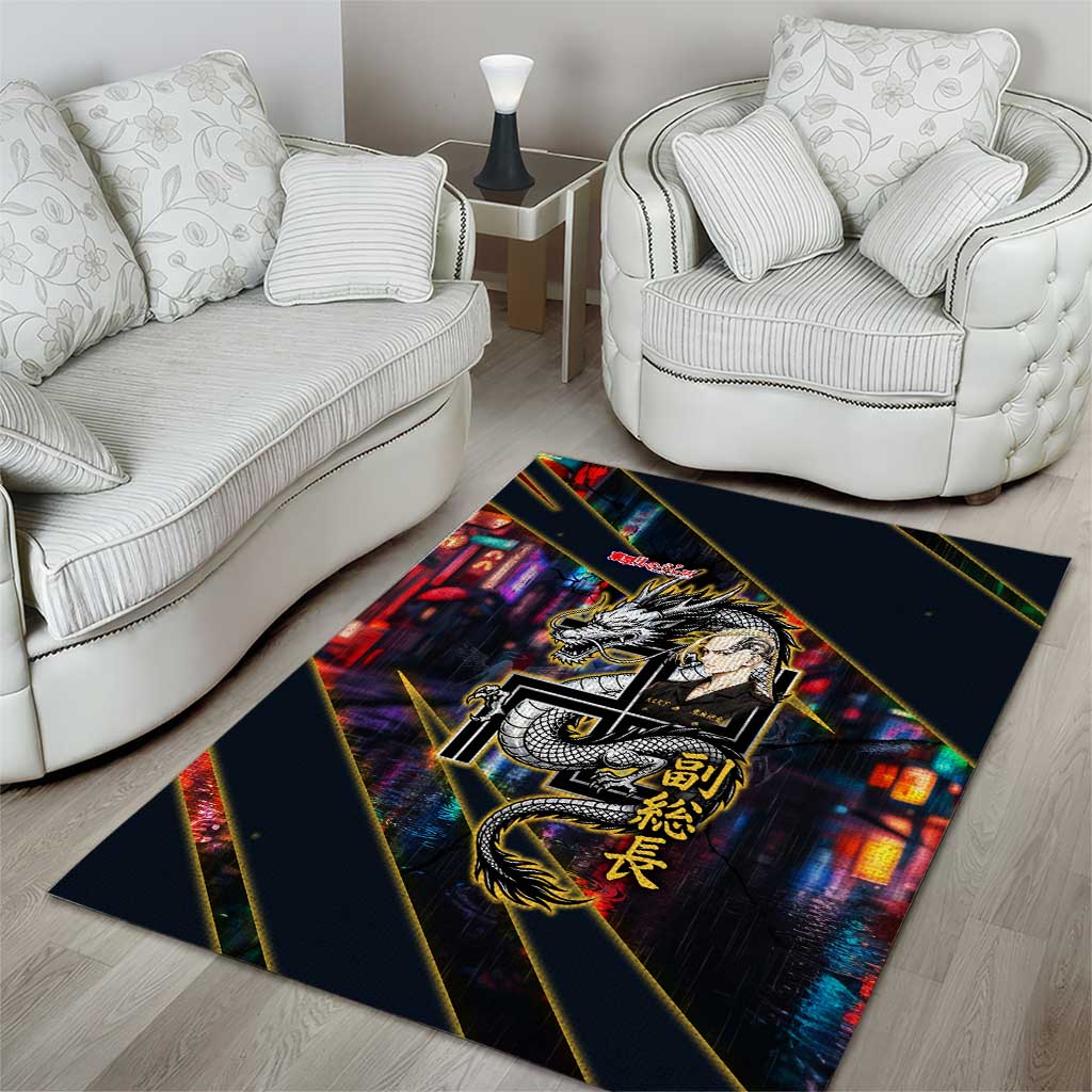 Ryuguji Ken Draken Area Rug Neon Dragon Yakuza Art Style