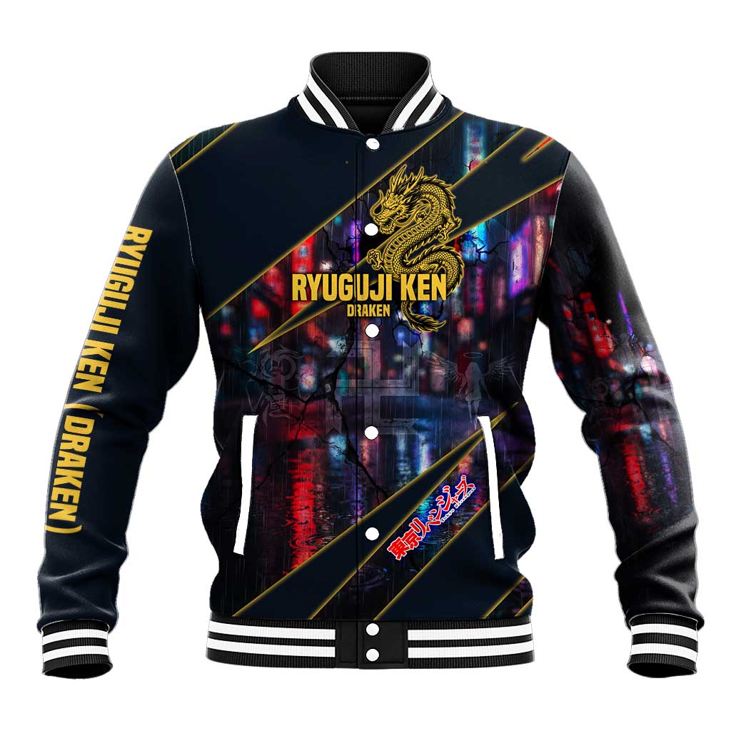 Ryuguji Ken Draken Baseball Jacket Neon Dragon Yakuza Art Style