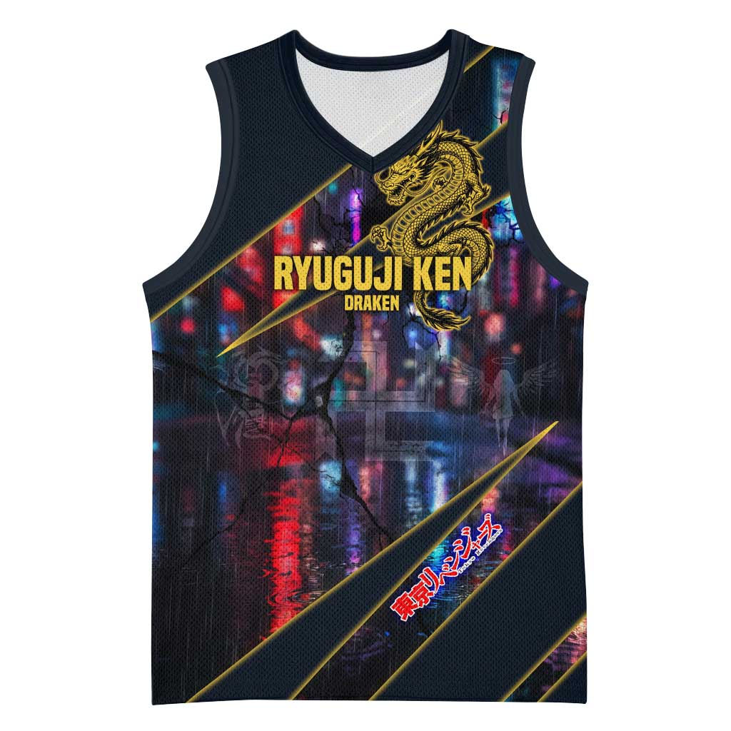 Ryuguji Ken Draken Basketball Jersey Neon Dragon Yakuza Art Style