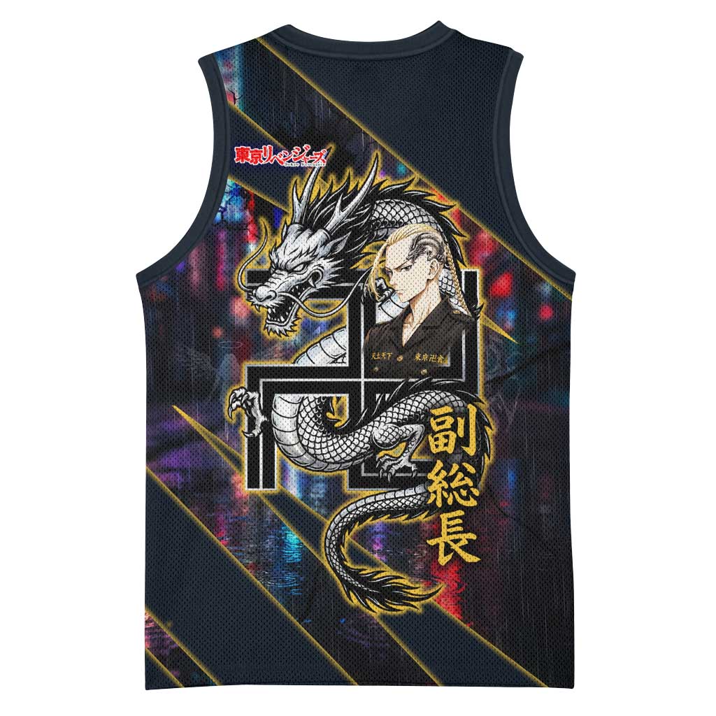 Ryuguji Ken Draken Basketball Jersey Neon Dragon Yakuza Art Style