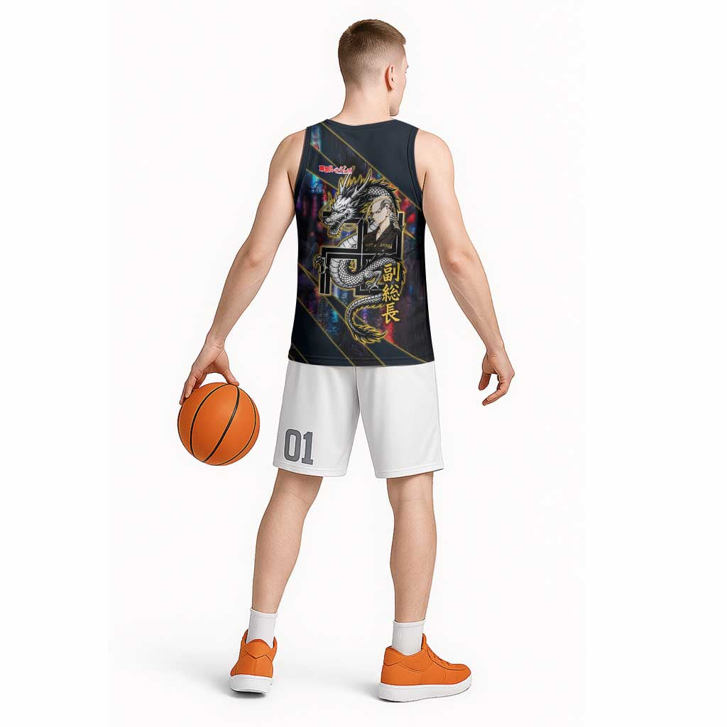 Ryuguji Ken Draken Basketball Jersey Neon Dragon Yakuza Art Style