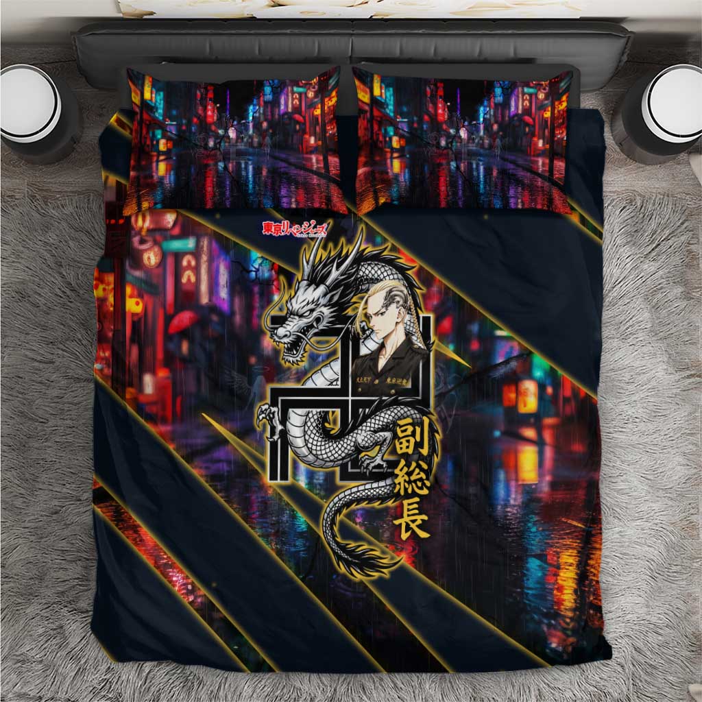 Ryuguji Ken Draken Bedding Set Neon Dragon Yakuza Art Style