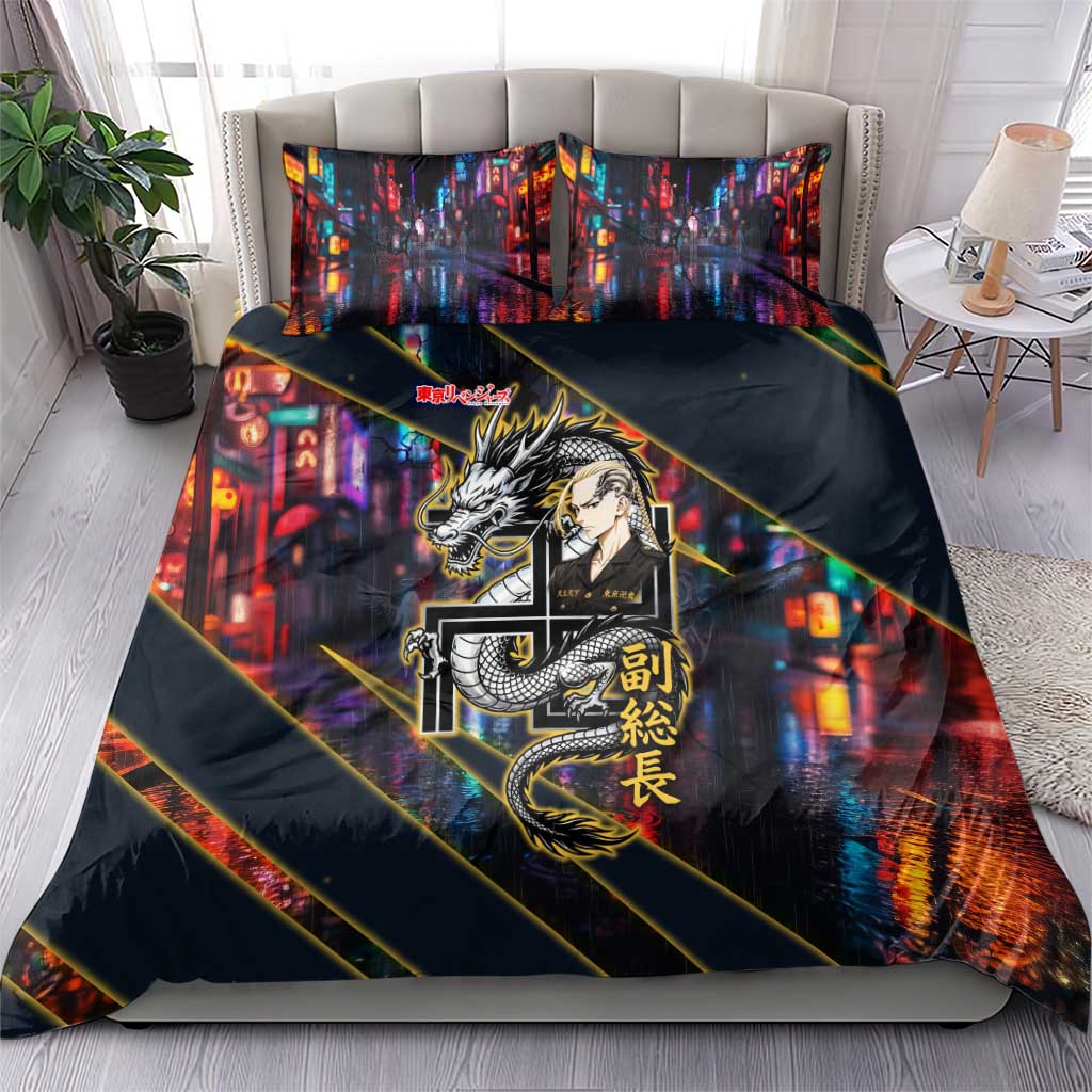 Ryuguji Ken Draken Bedding Set Neon Dragon Yakuza Art Style