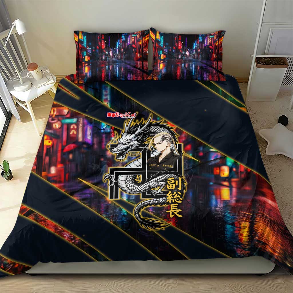 Ryuguji Ken Draken Bedding Set Neon Dragon Yakuza Art Style