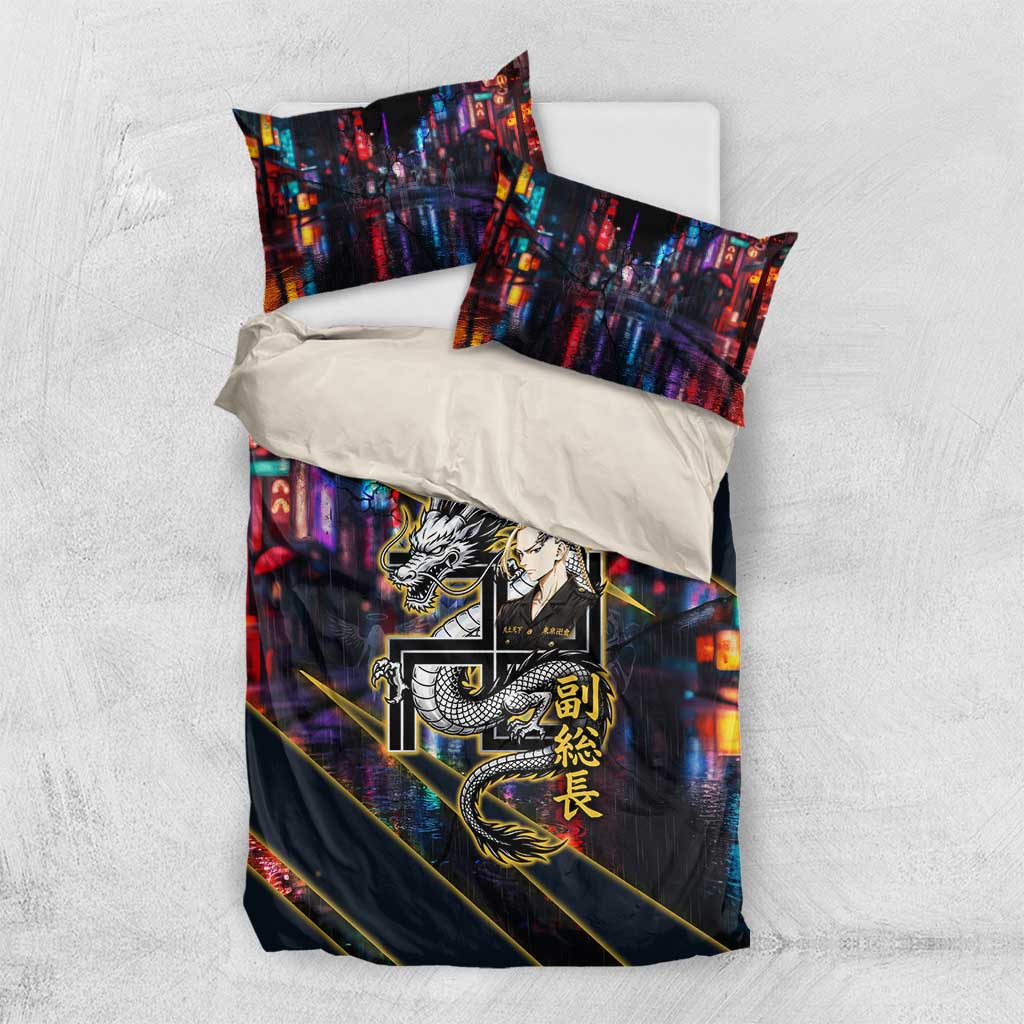 Ryuguji Ken Draken Bedding Set Neon Dragon Yakuza Art Style