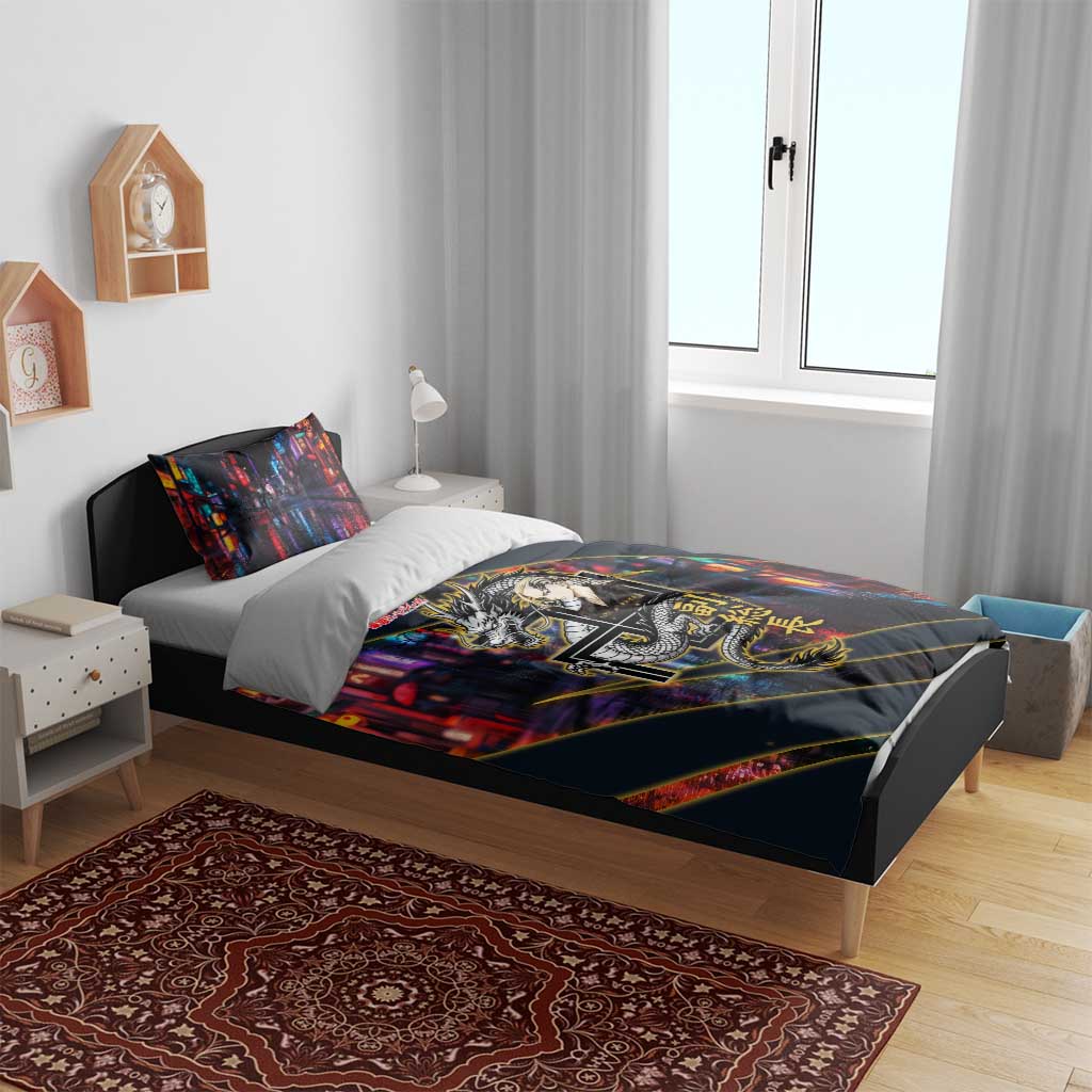 Ryuguji Ken Draken Bedding Set Neon Dragon Yakuza Art Style