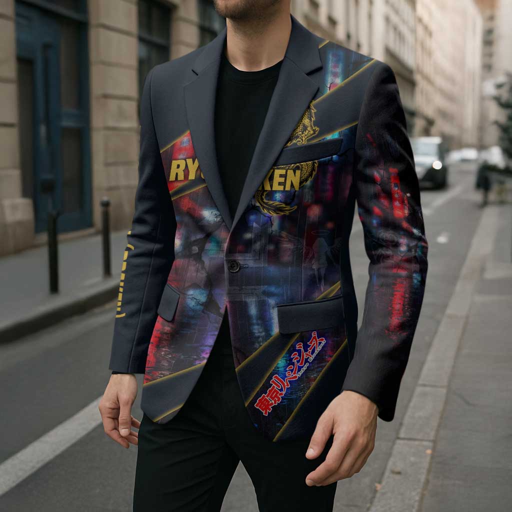 Ryuguji Ken Draken Blazer Neon Dragon Yakuza Art Style