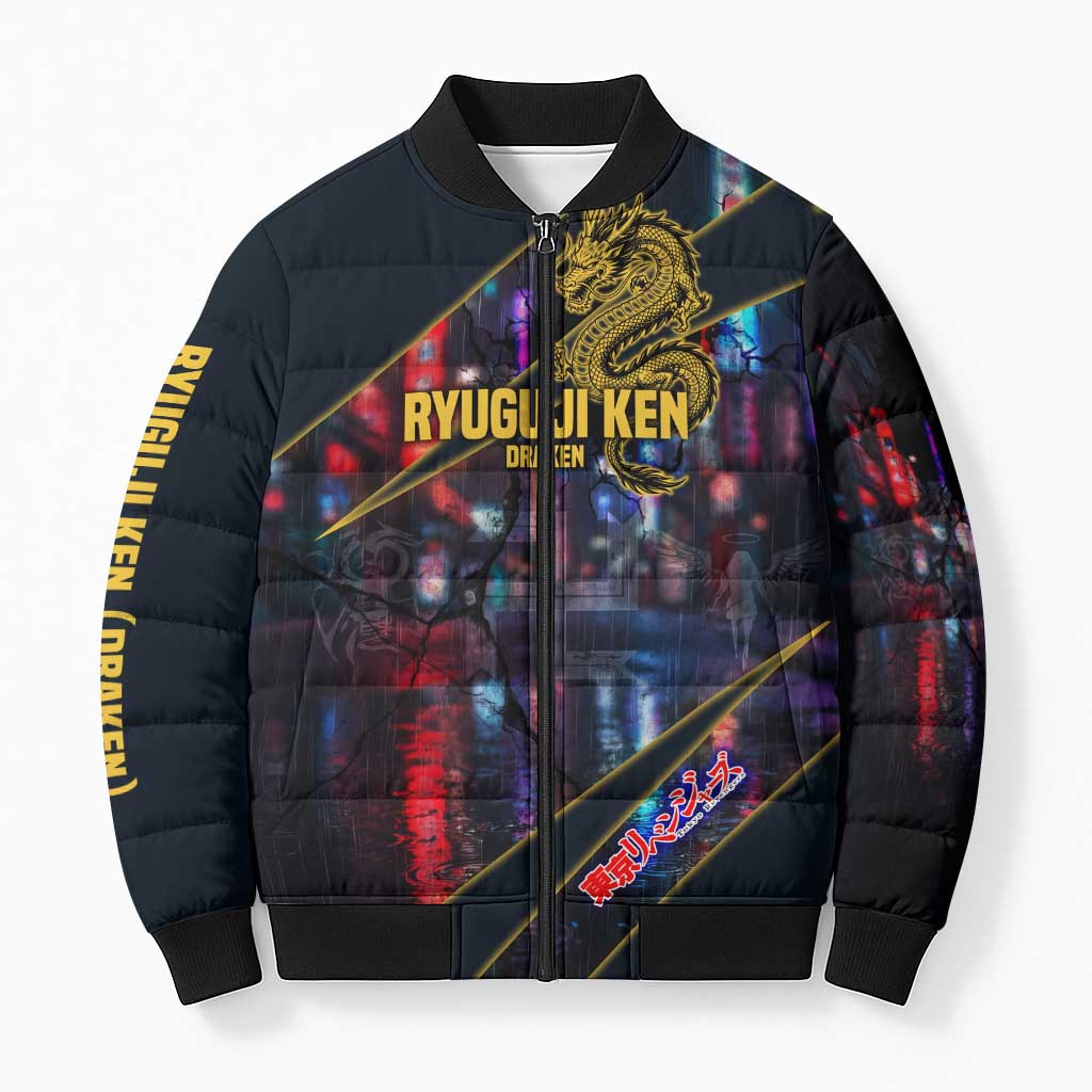 Ryuguji Ken Draken Bomber Puffer Jacket Neon Dragon Yakuza Art Style
