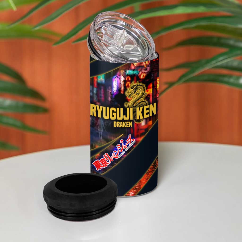 Ryuguji Ken Draken 4 in 1 Can Cooler Tumbler Neon Dragon Yakuza Art Style