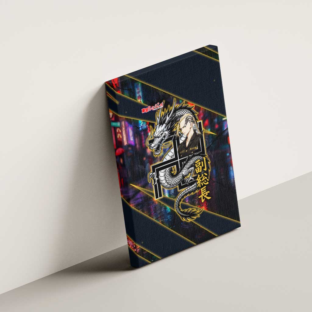 Ryuguji Ken Draken Canvas Wall Art Neon Dragon Yakuza Art Style