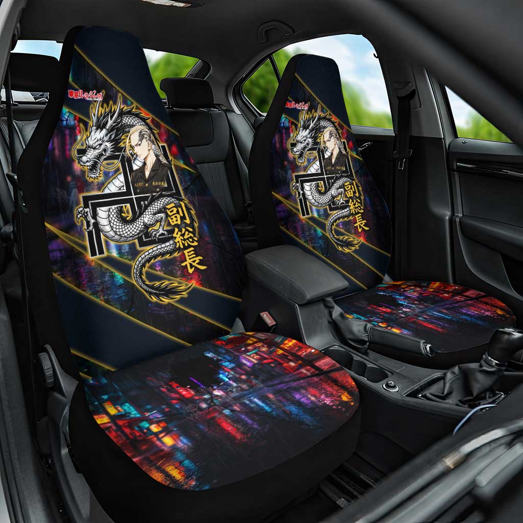 Ryuguji Ken Draken Car Seat Cover Neon Dragon Yakuza Art Style