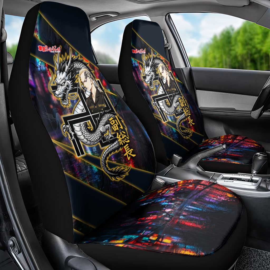 Ryuguji Ken Draken Car Seat Cover Neon Dragon Yakuza Art Style