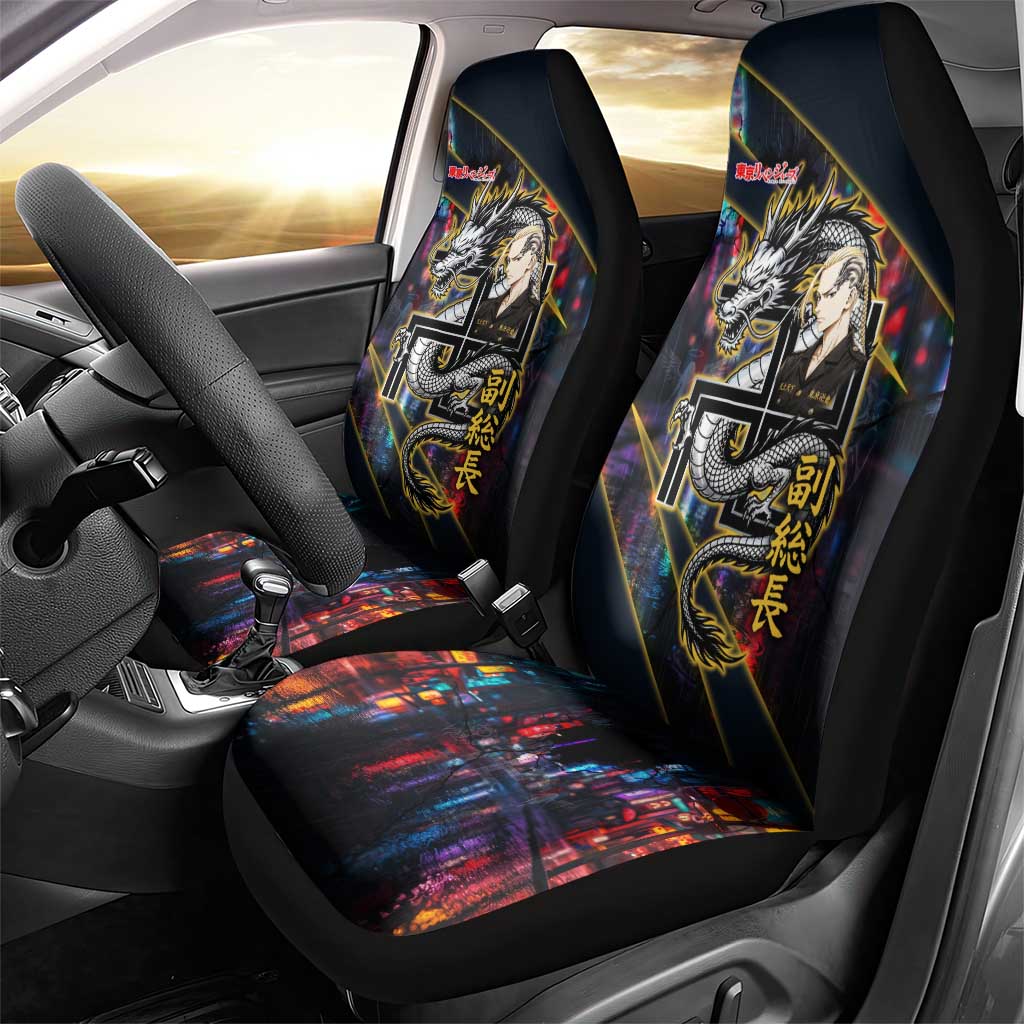 Ryuguji Ken Draken Car Seat Cover Neon Dragon Yakuza Art Style