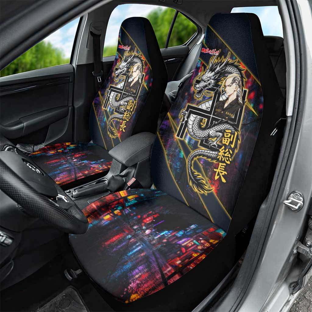 Ryuguji Ken Draken Car Seat Cover Neon Dragon Yakuza Art Style
