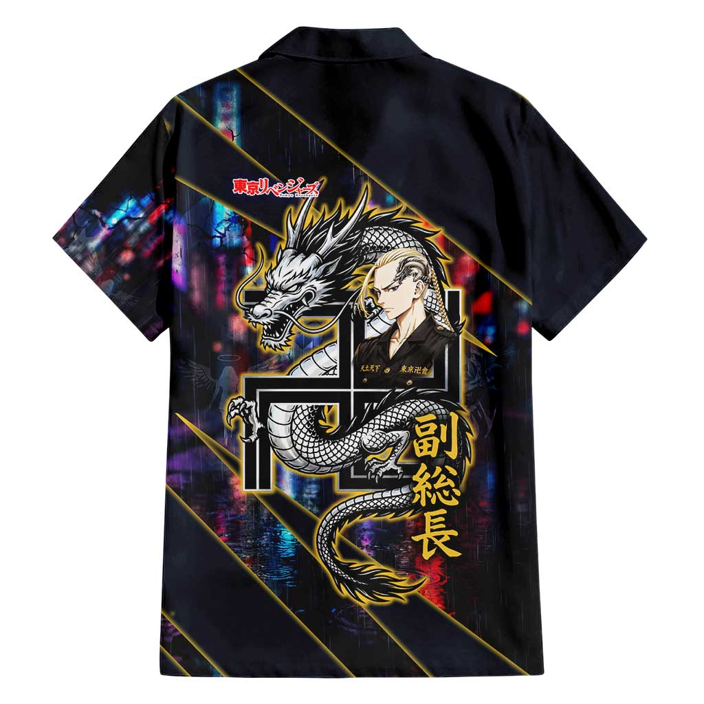 Ryuguji Ken Draken Family Matching Puletasi and Hawaiian Shirt Neon Dragon Yakuza Art Style