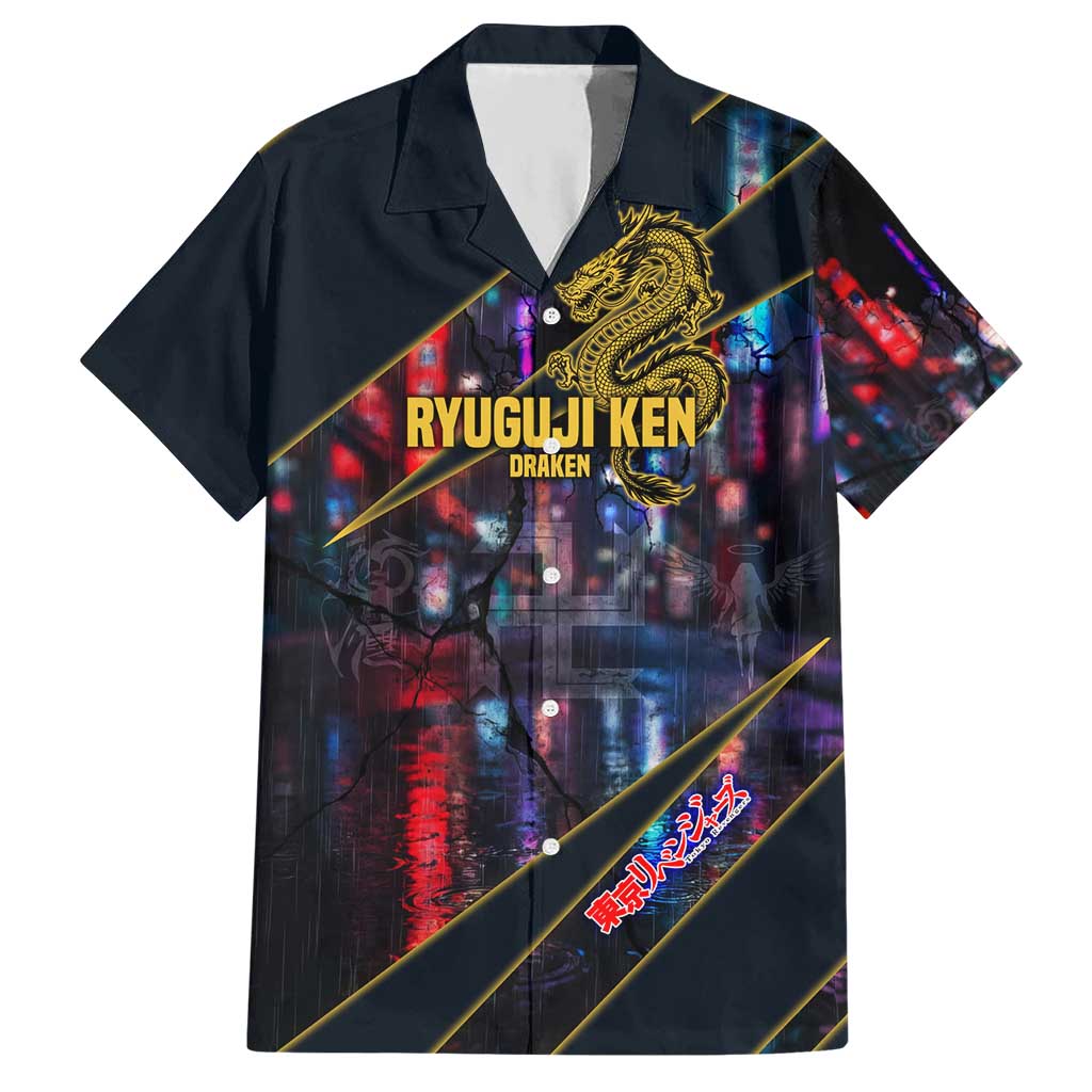 Ryuguji Ken Draken Hawaiian Shirt Neon Dragon Yakuza Art Style