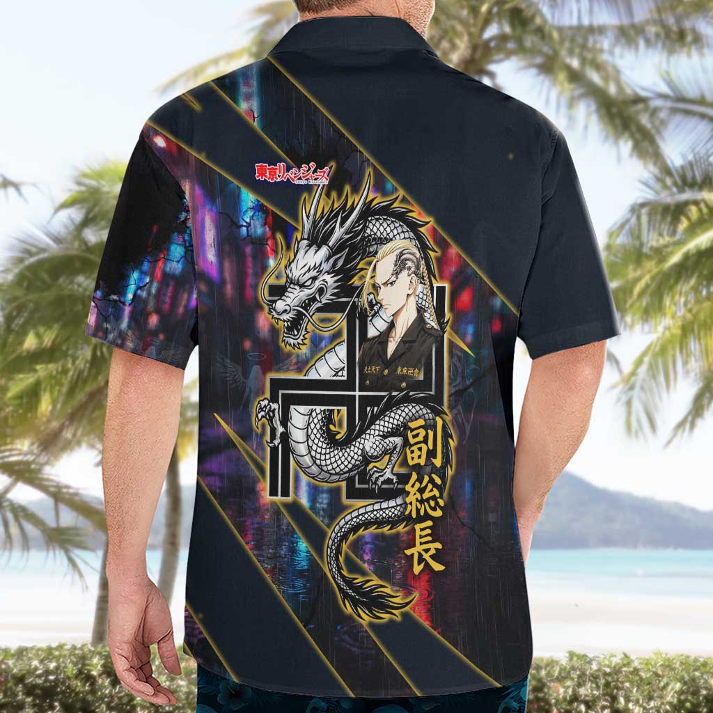 Ryuguji Ken Draken Hawaiian Shirt Neon Dragon Yakuza Art Style
