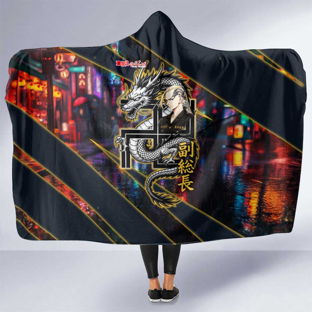 Ryuguji Ken Draken Hooded Blanket Neon Dragon Yakuza Art Style