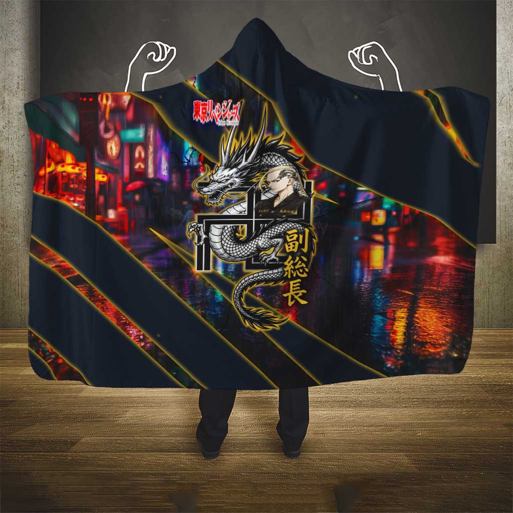 Ryuguji Ken Draken Hooded Blanket Neon Dragon Yakuza Art Style