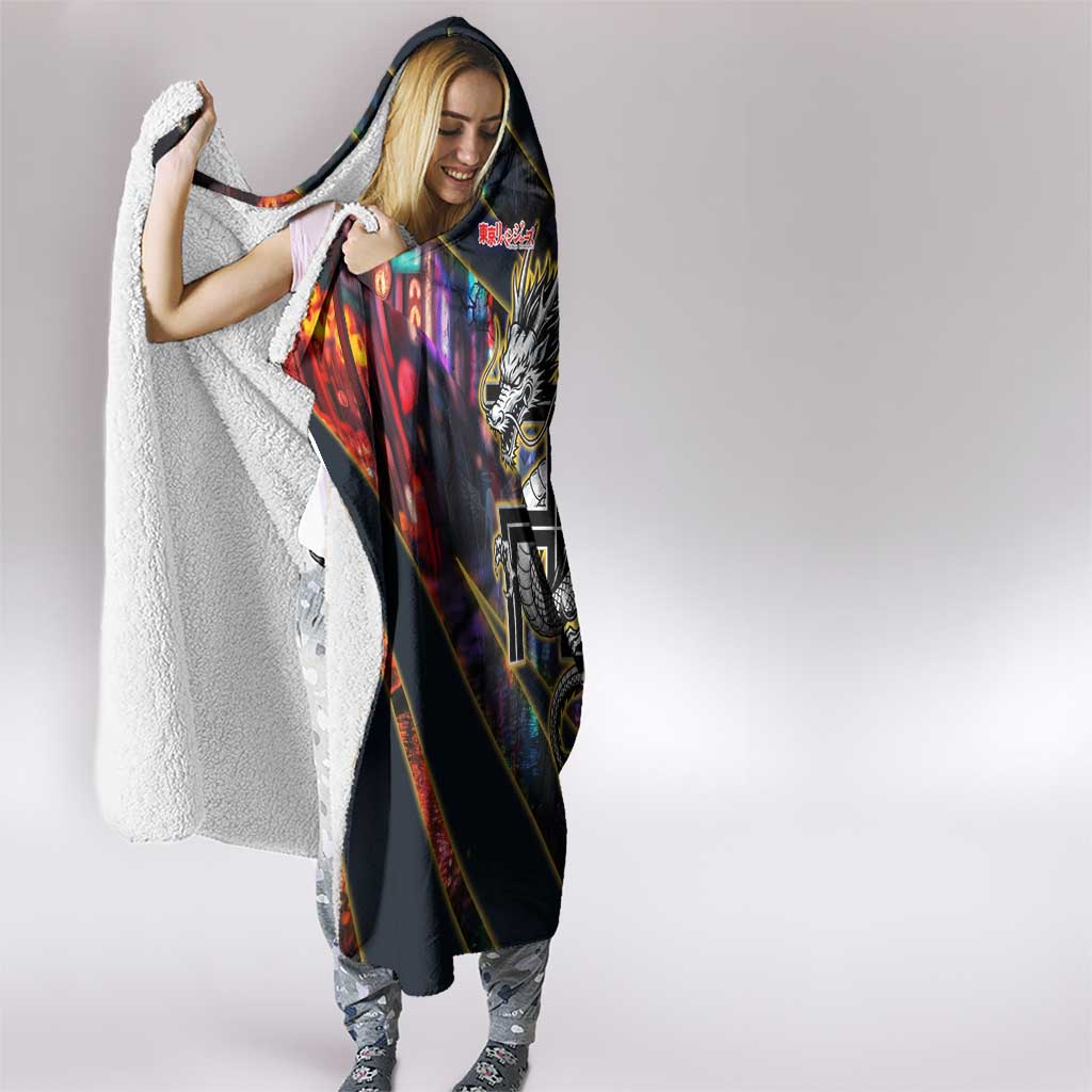 Ryuguji Ken Draken Hooded Blanket Neon Dragon Yakuza Art Style