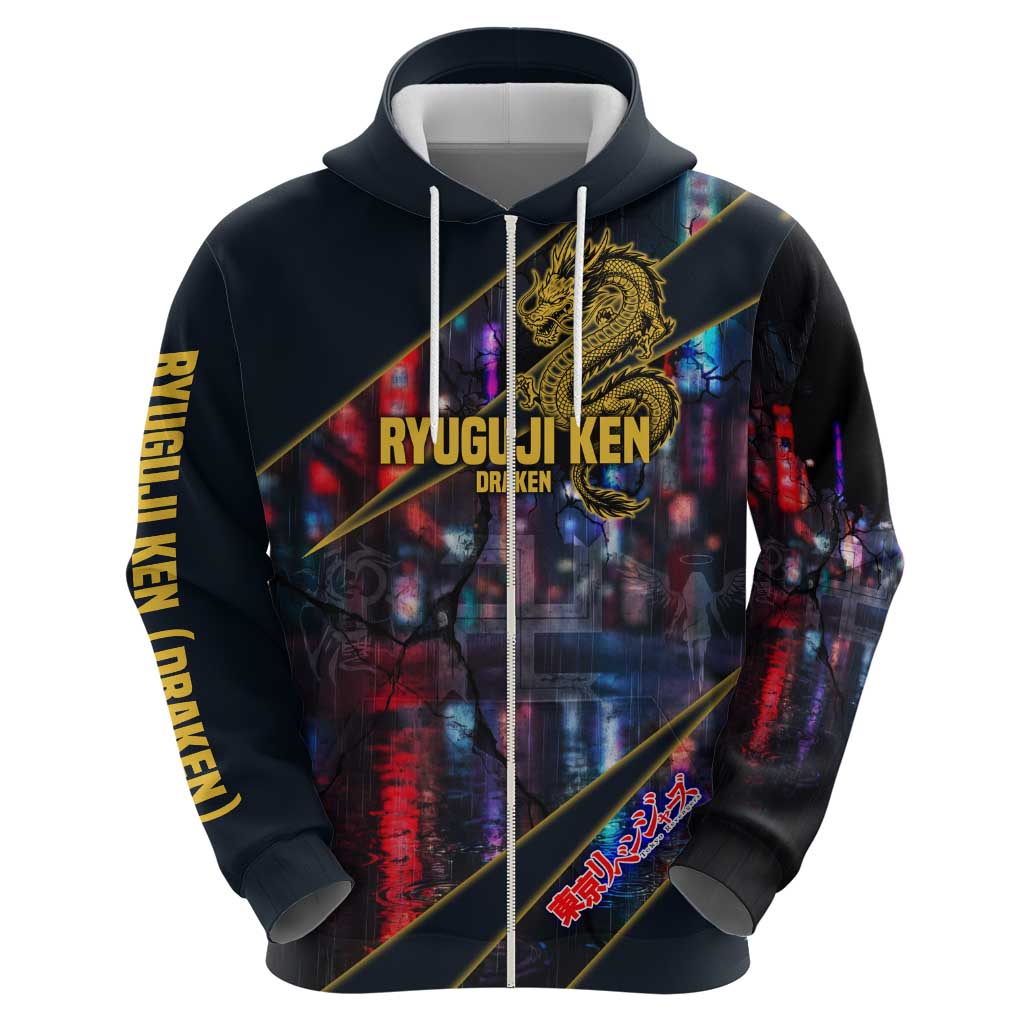 Ryuguji Ken Draken Hoodie Neon Dragon Yakuza Art Style