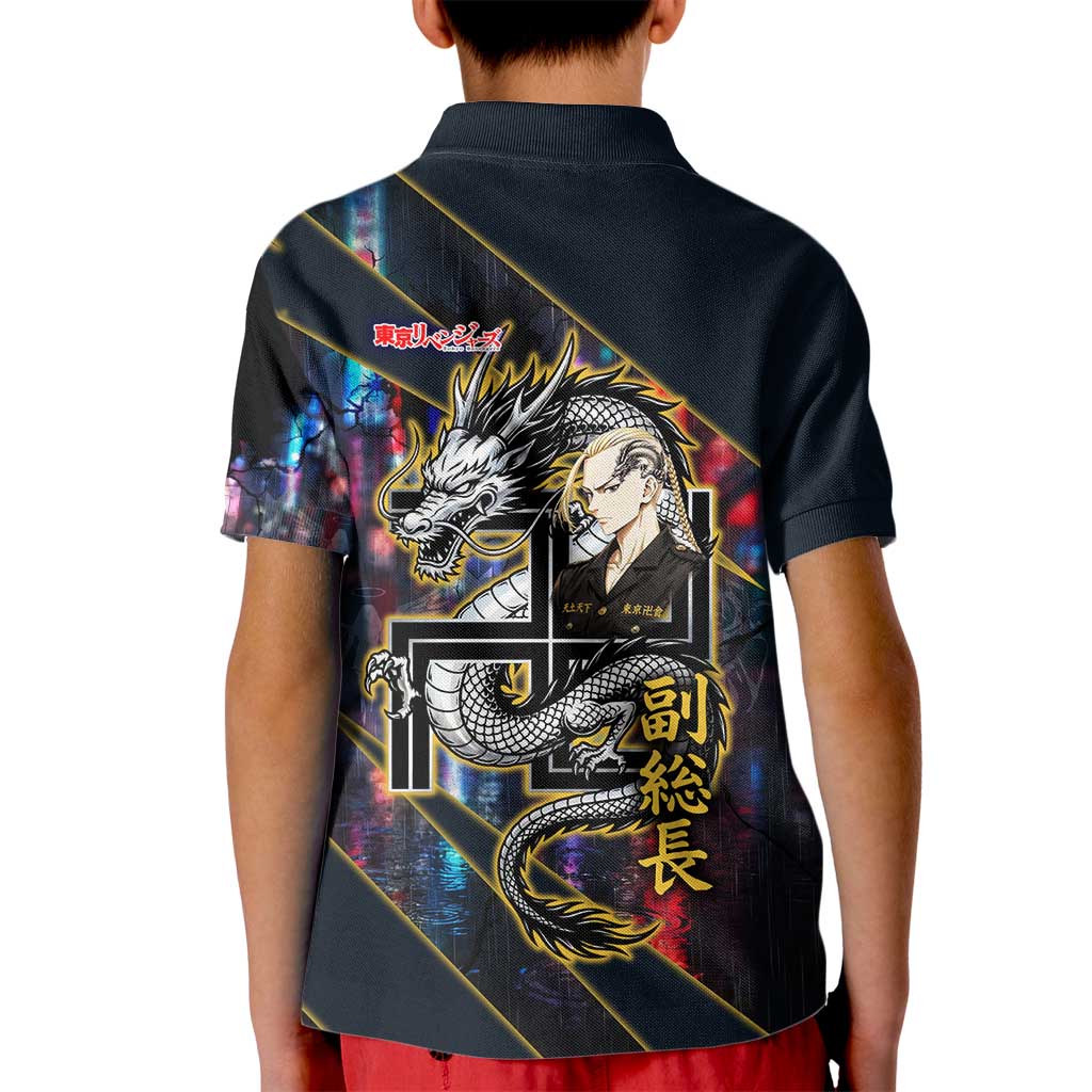 Ryuguji Ken Draken Kid Polo Shirt Neon Dragon Yakuza Art Style