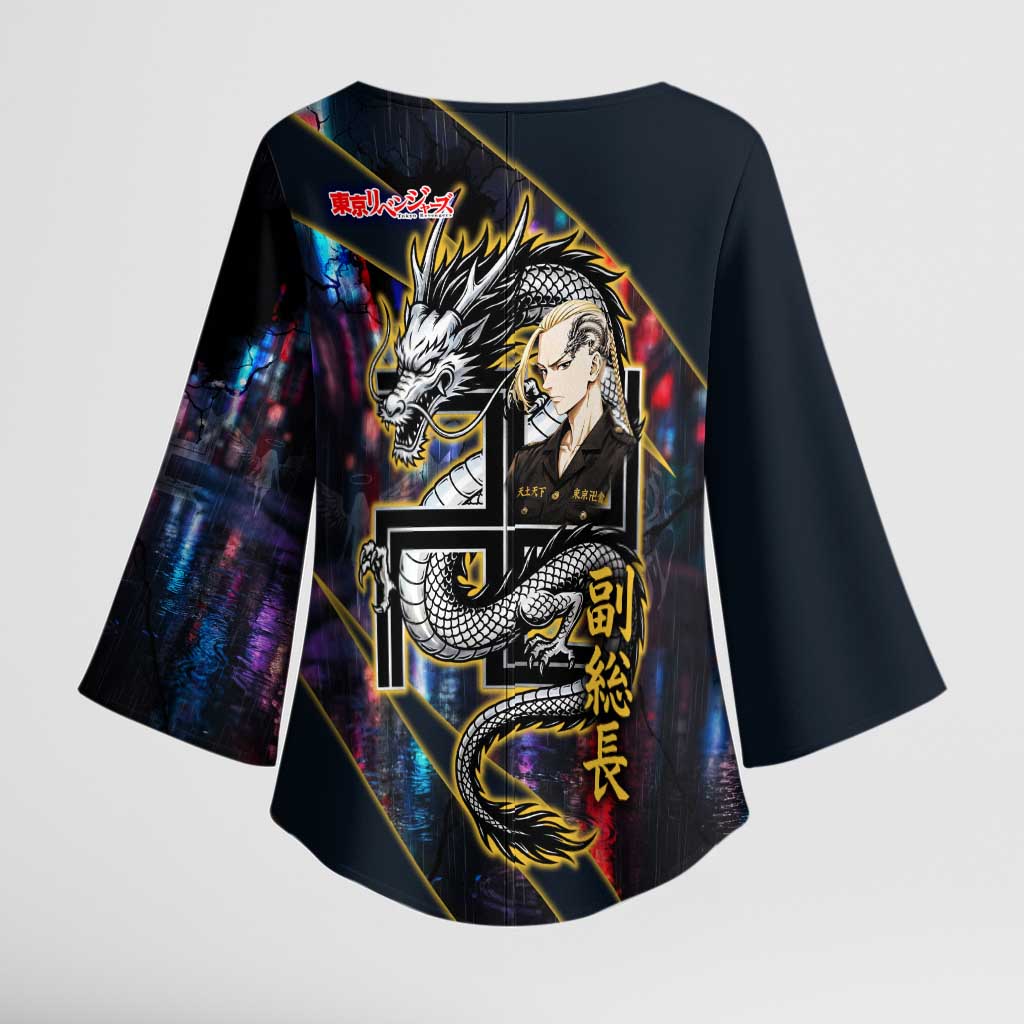 Ryuguji Ken Draken Kimono Sleeve Blouse Neon Dragon Yakuza Art Style