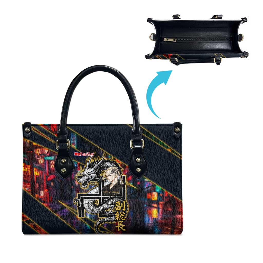 Ryuguji Ken Draken Leather Bag Neon Dragon Yakuza Art Style