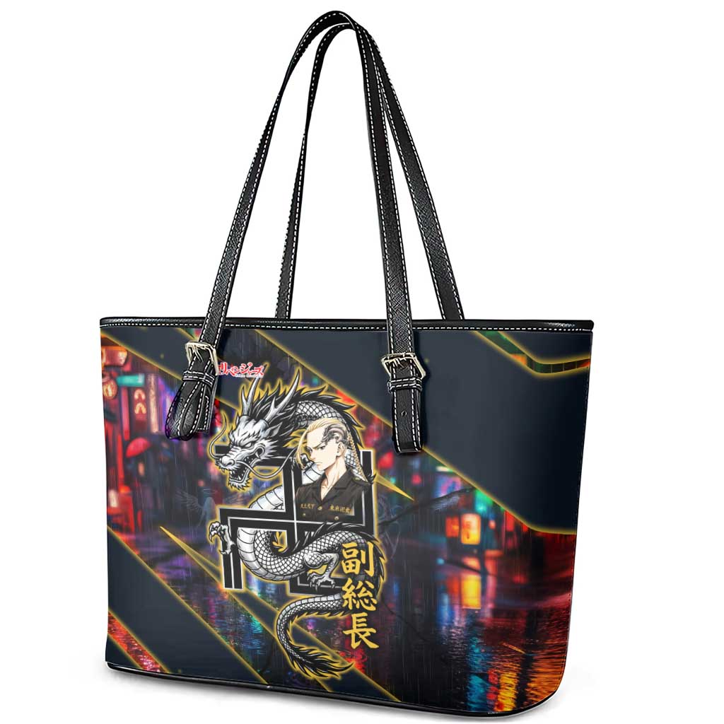 Ryuguji Ken Draken Leather Tote Bag Neon Dragon Yakuza Art Style