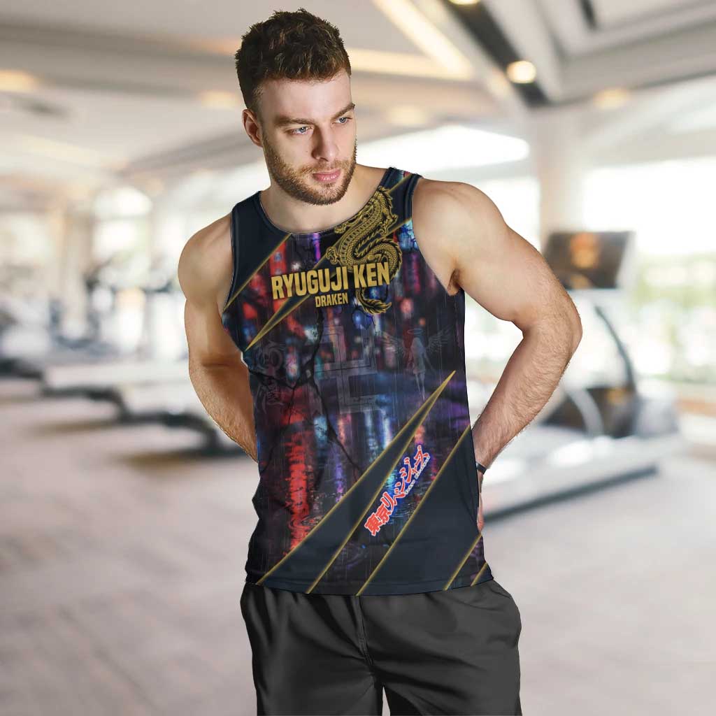 Ryuguji Ken Draken Men Tank Top Neon Dragon Yakuza Art Style