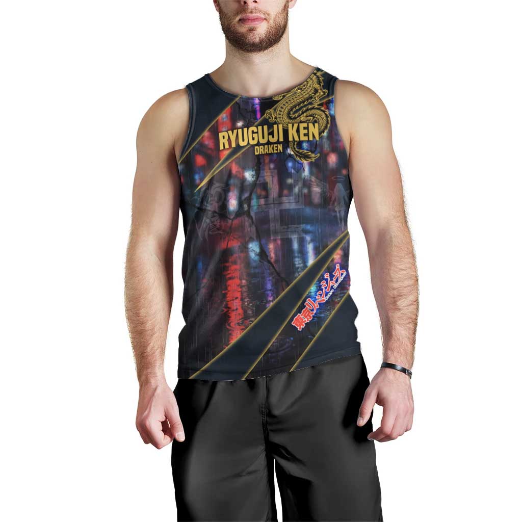 Ryuguji Ken Draken Men Tank Top Neon Dragon Yakuza Art Style